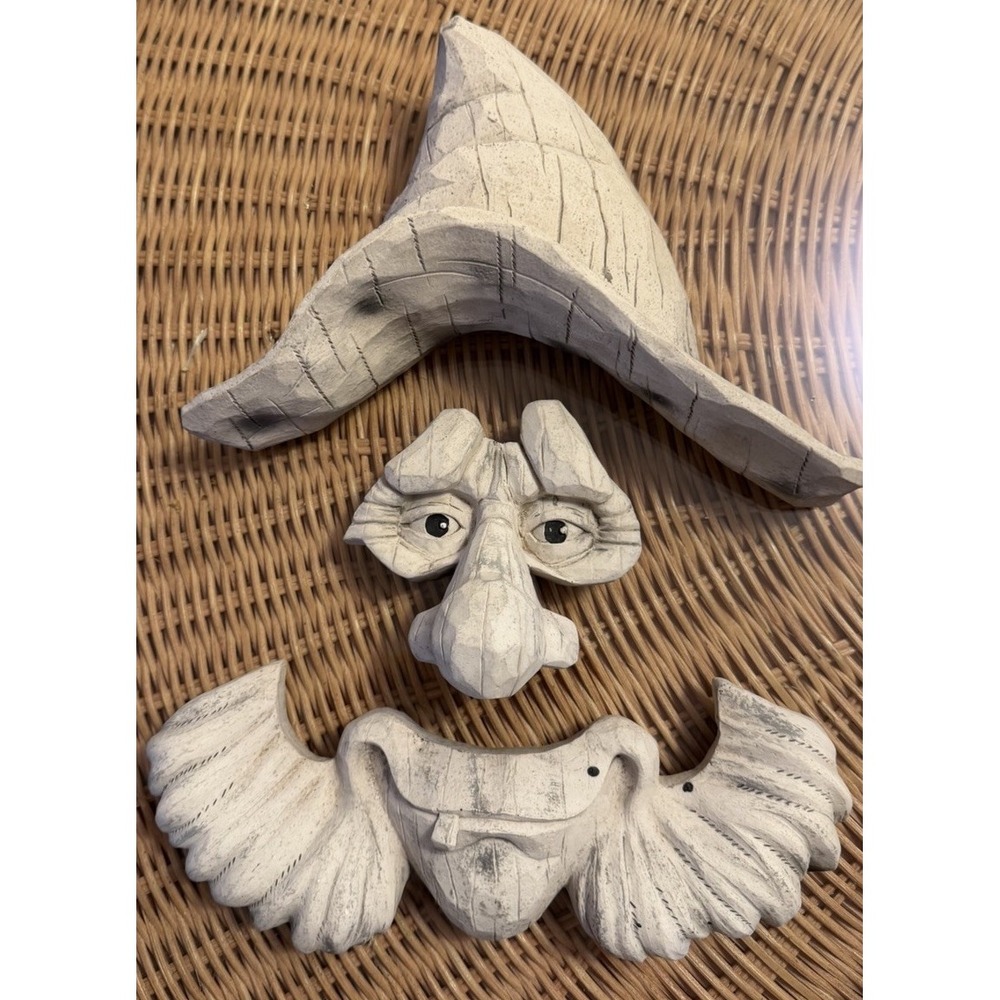 Vintage Rare Off White  Stone Outdoor Face Billy Tree Hugger 3 D Face Hat